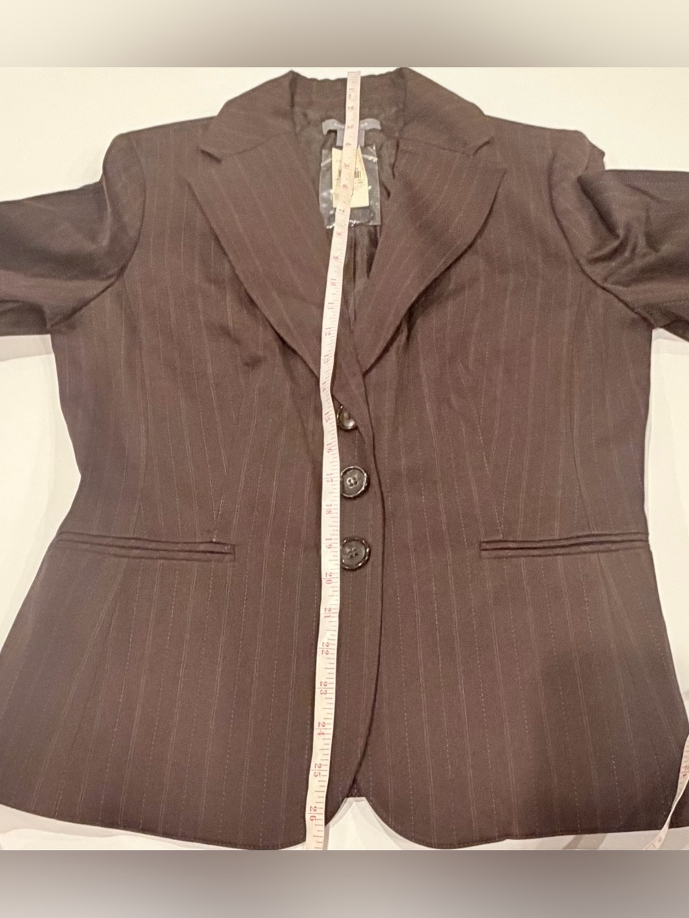 NWT Ann Taylor "Margo" Brown Pinstripe 2-Piece Pant Suit Set - Size 8 - Picture 7 of 14
